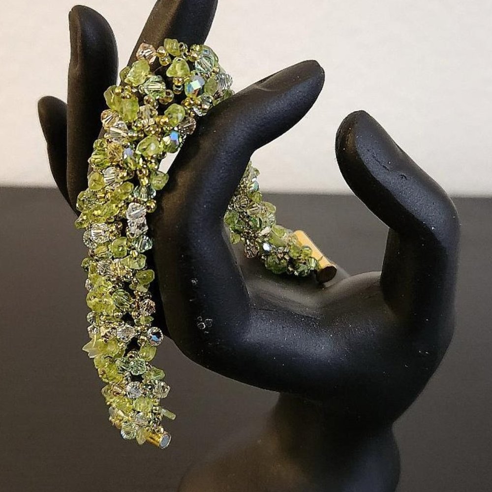 Peridot and Swarovski Crystal Bracelet
